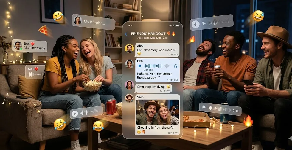 Friends fun group chat