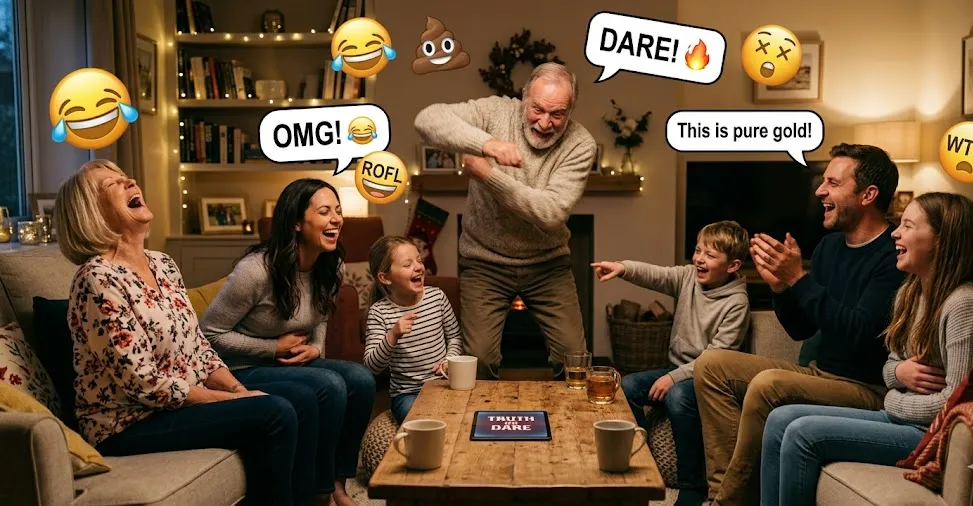 Funny family game moment