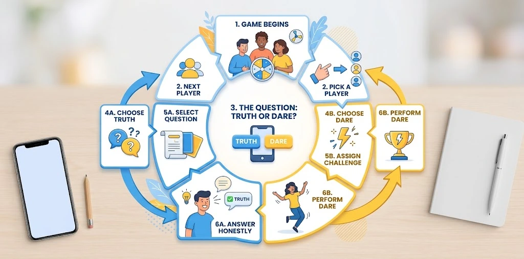 Game flow infographic steps